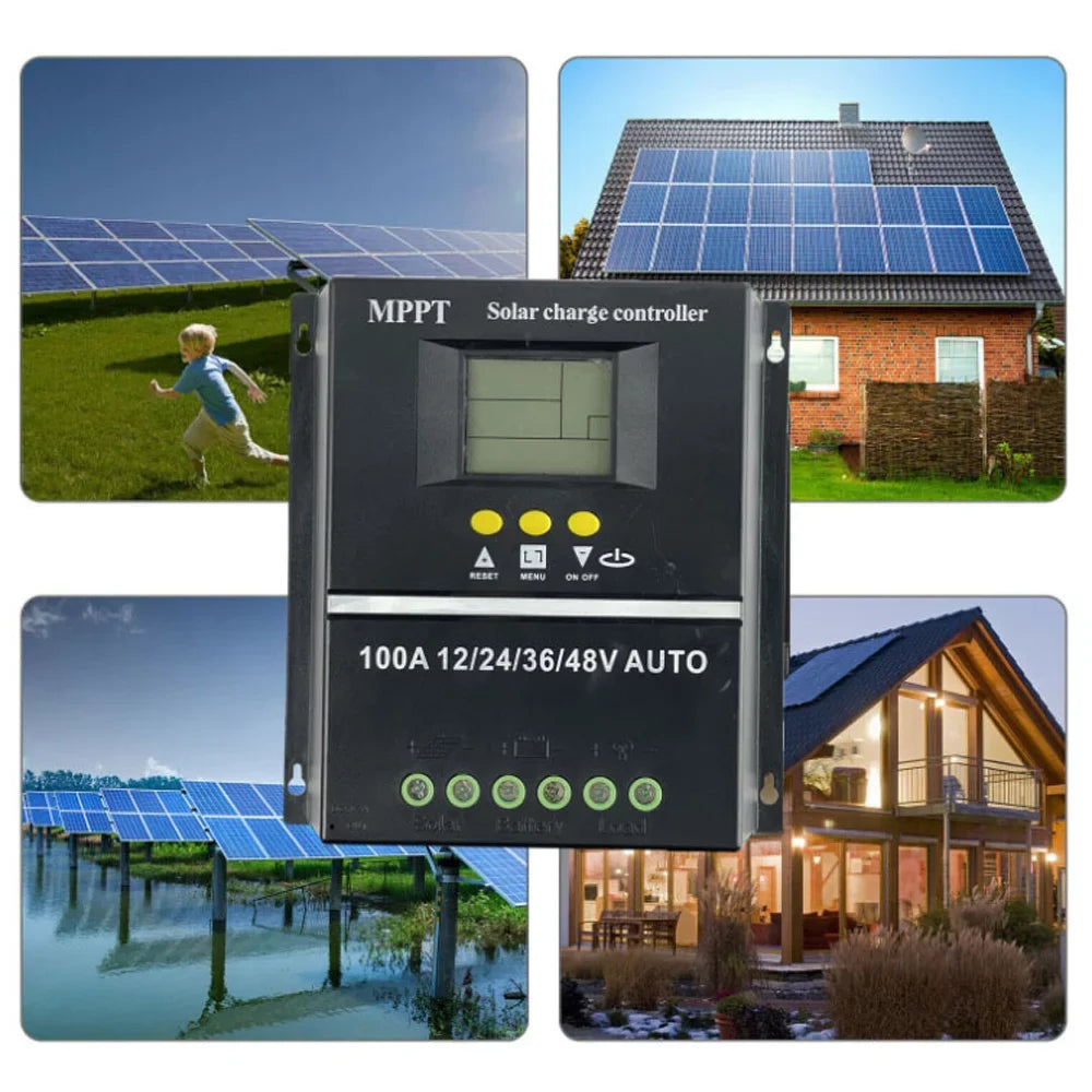 Automatic Lixada Controller LCD Leadacid Systems Rechargeable Battery Display Power Off-grid Generating Voltage Solar Cell Identification Electrical for
