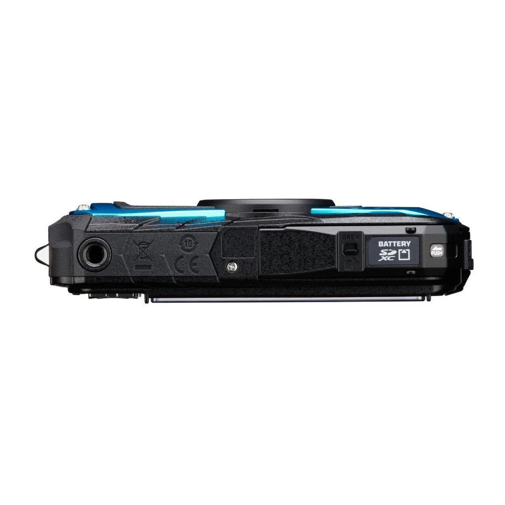Exceptional Shooting Compact and Tough with Camera Body Image PENTAX (Blue) Underwater Mode Imaging All Quality Weather Adventure Construction, Ricoh WG-90