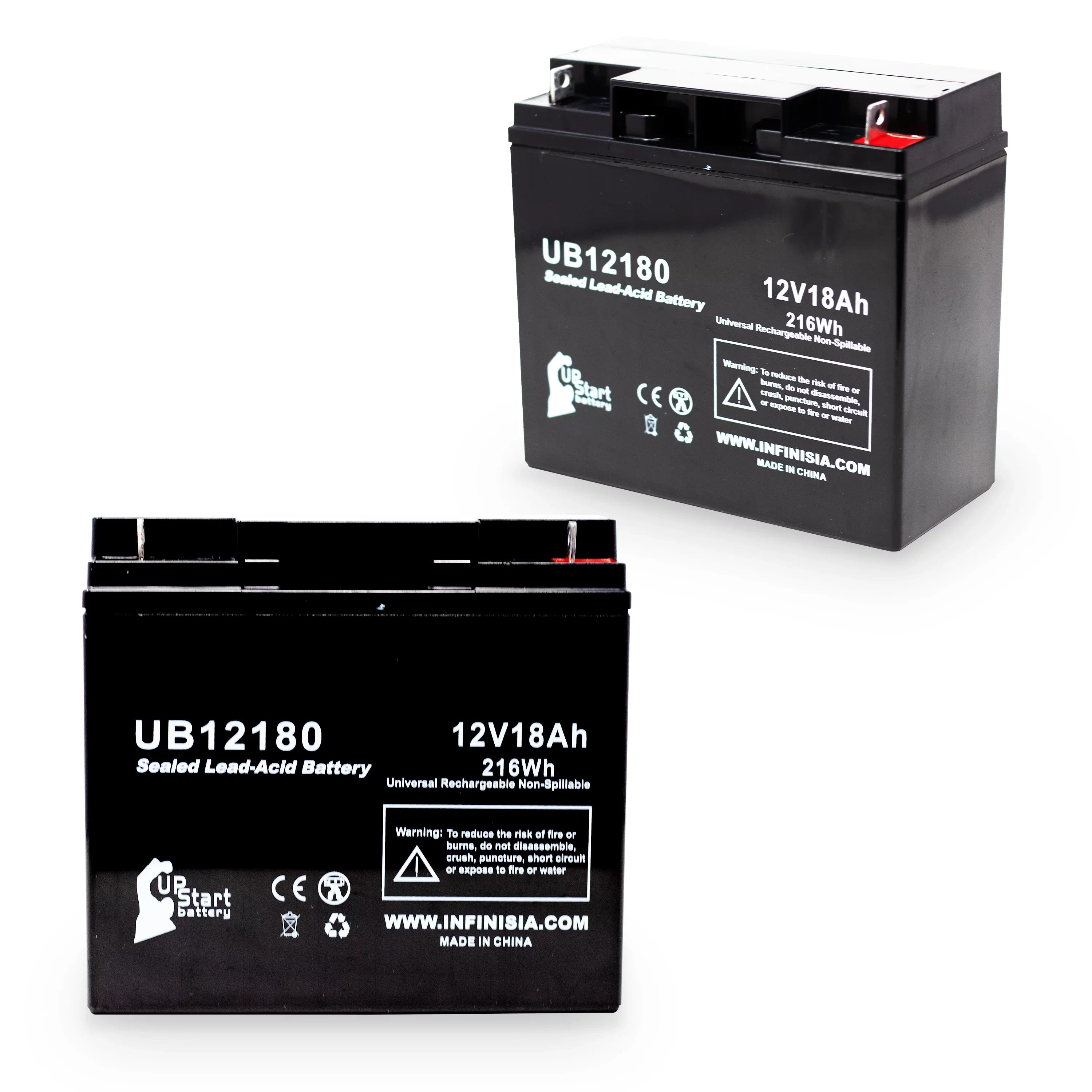 '- Battery T4 SLA) 18000mAh, Lead PICHER (12V, CFM12V18 - 18Ah, Sealed Compatible Universal Battery Pack 2x Replacement Acid AGM, UB12180 EAGLE BATTERIES Terminal,