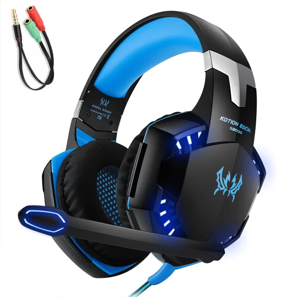Headset G2000 PC EACH KOTION Noise with Reduction Cable Gaming for Adapter 3.5mm EACH Laptop Smartphone KOTION Audio