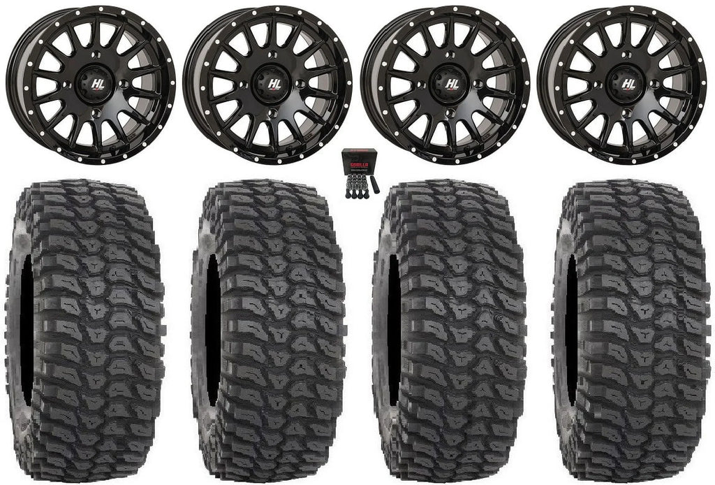 15" Wheels HL25 Mule Teryx High 35" Bk Kawasaki Tires Lifter XCR350