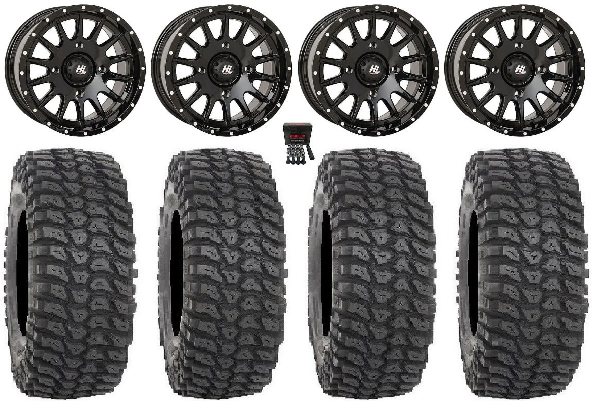 15" Wheels HL25 Mule Teryx High 35" Bk Kawasaki Tires Lifter XCR350