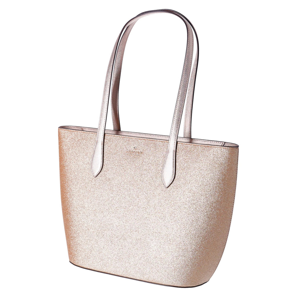 Glimmer Holiday Kate + Wallet Bag Shoulder Zip Large Spade Top Tote Gold Glitter