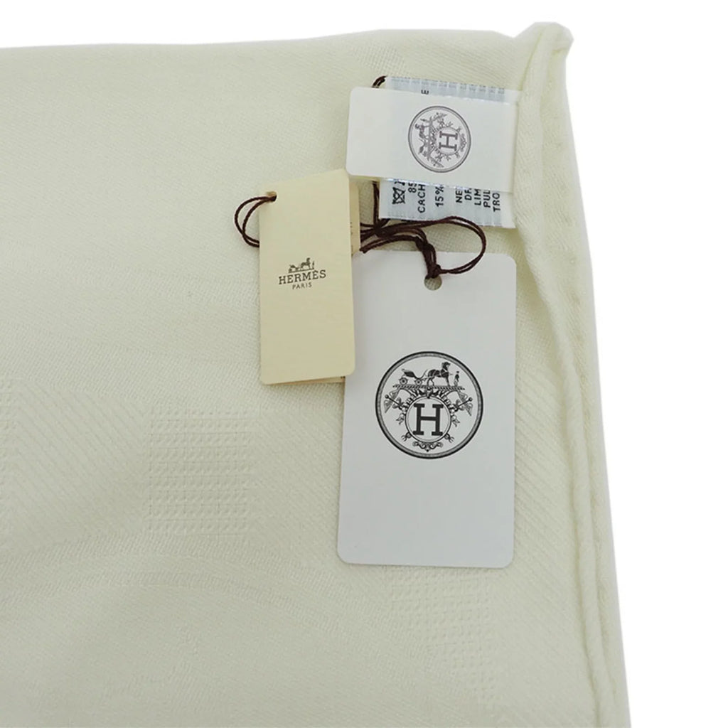 Pre-Owned H262494S Libris (Like Stole Women's HERMES New) New White Hermes Yvoire