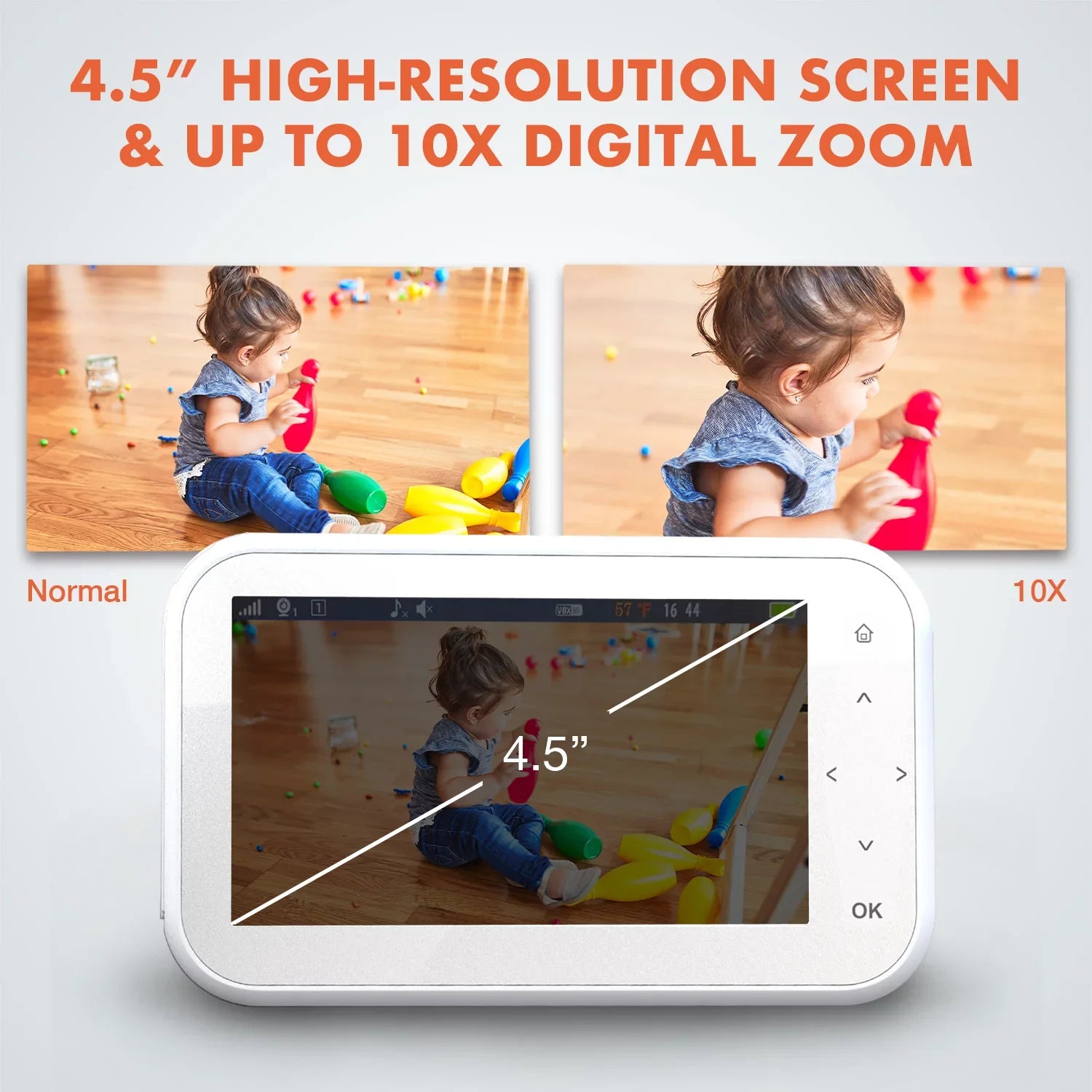 Capabilities 4.5" Recording BM1 IPS Display Baby w/ Rexing Monitor