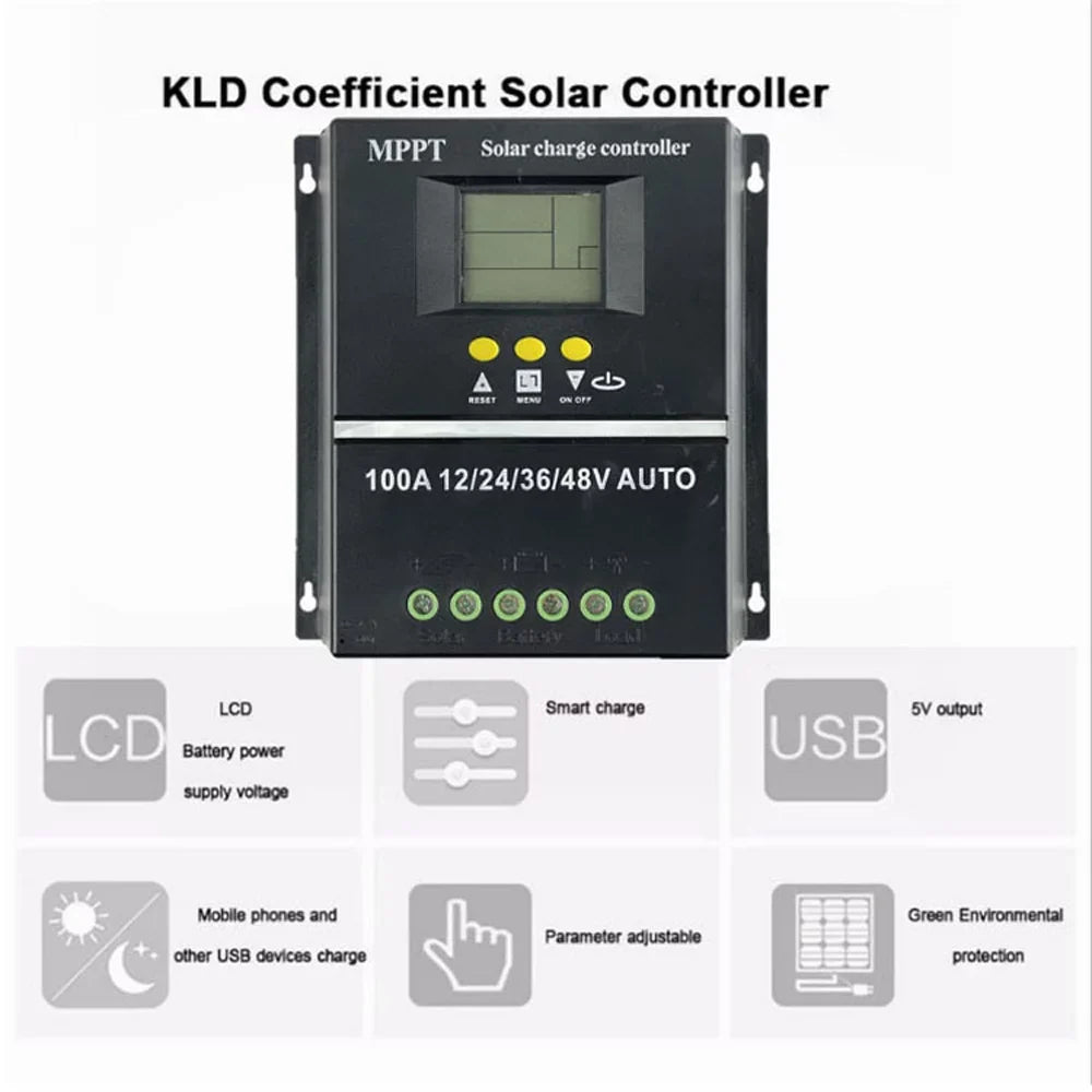 Automatic Lixada Controller LCD Leadacid Systems Rechargeable Battery Display Power Off-grid Generating Voltage Solar Cell Identification Electrical for