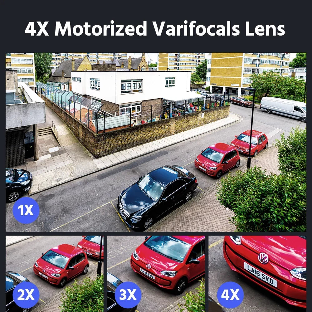 2-Way 4X 4K PoE Audio,Person/Vehicle Dome 8MP ANNKE Detection Motorized Security Varifocals Camera,Support
