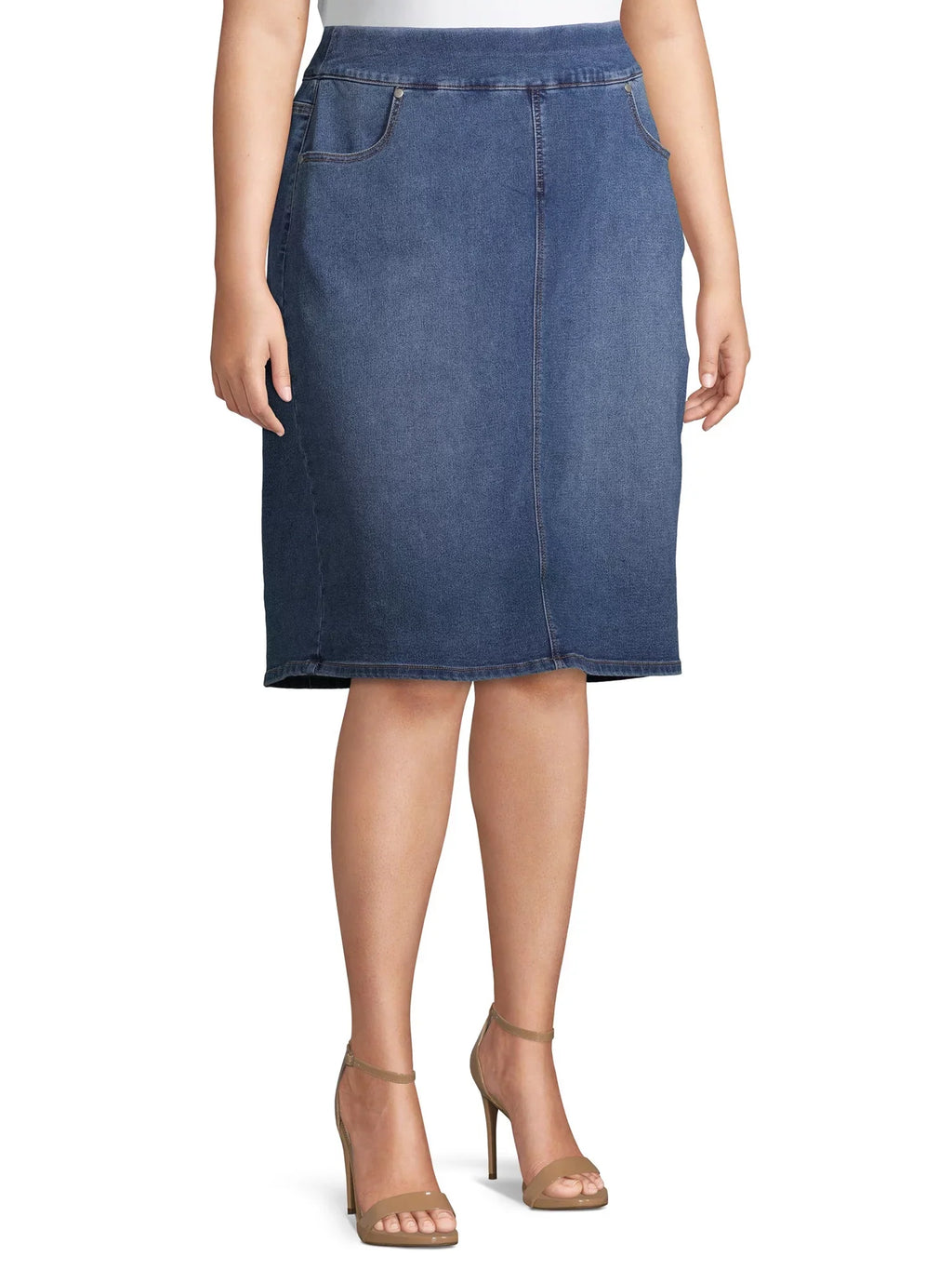 Skirt Plus Size Denim Ford Alivia Women's Pull-On