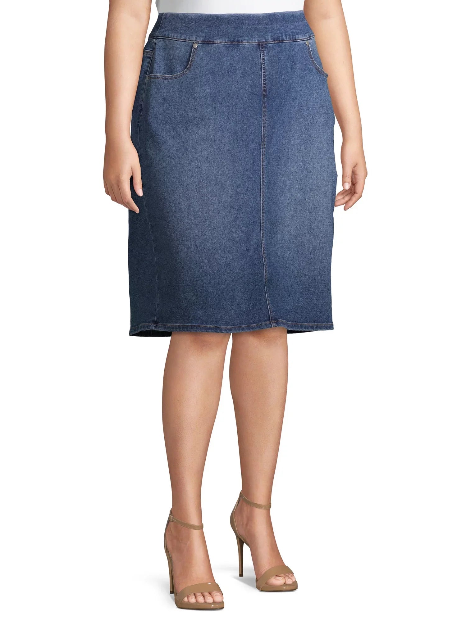 Skirt Plus Size Denim Ford Alivia Women's Pull-On