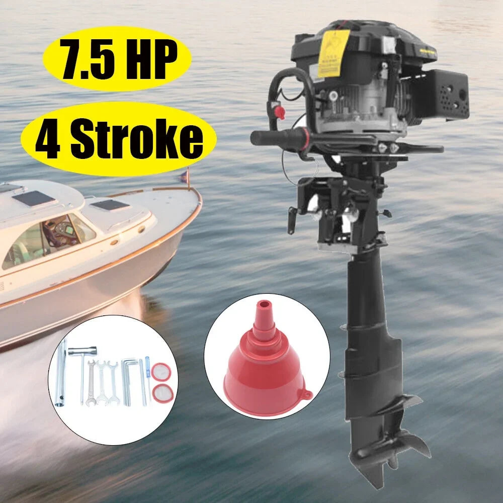 Stroke Engine Motor for Outboard 4 Outboard Motor 196CC Heavy Adventure Duty Fishing Boat 7.5HP Trolling Boat Outdoor G-a-s-o-l-i-n-e Motor Aquaculture Miumaeov