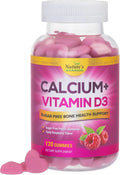 Plus Free & 120 Vitamin Flavor Gummies Chewable - Non-GMO, 400 Health Calcium Chews IU Berry Support, D3, Bone Bites Supplement, Strength Immune Bone Calcium Sugar Gummy Nutrition - Supports