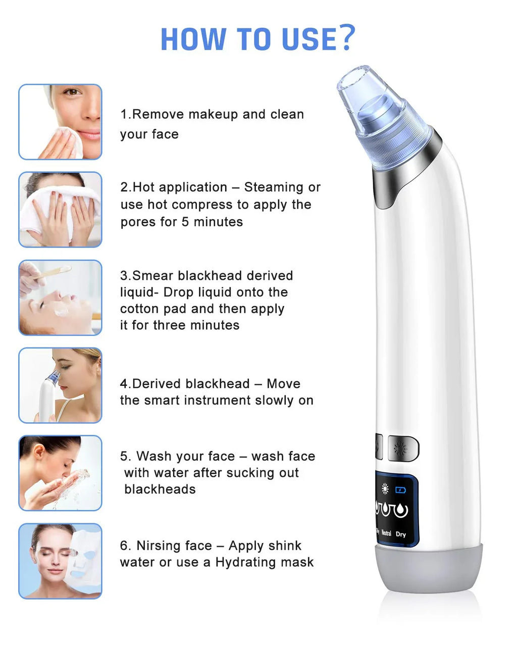 Cleaner Blackhead Pore Face USB Remover Cleaner Face Nose Rechargeable Sucker Pore Men Facial Blackhead Pore Vacuum Suction Ansten for Blackhead Electric kit Women Vacuum Remover Pimple