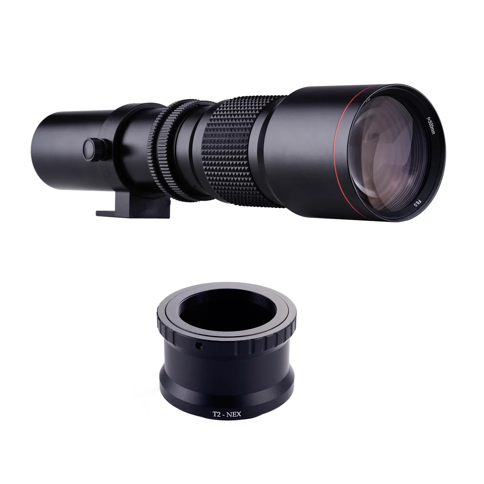 Coated Lens Ring Adapter + Aibecy F/8.0-32 A7R to Telephoto Manual Replacement NEX-6 NEX-5 Multi A5000 Cameras T-Mount 500mm NEX E-Mount Kit A7S Zoom A6500 A7 Super NEX-7 Sony for A6000 A9