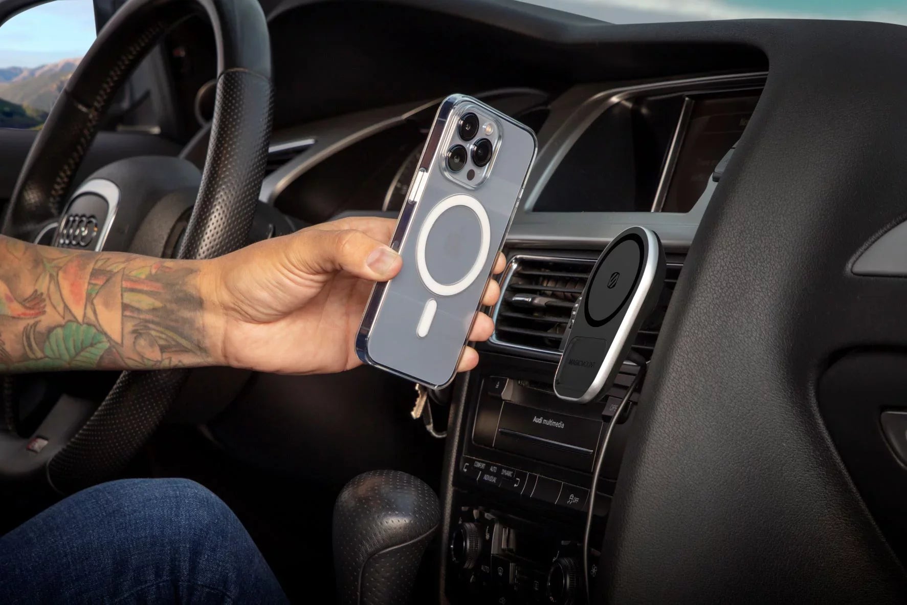 Wireless Magnetic Compatible MPQ5DV-SP1 Charging Mount Dash/Vent W/ iPhone, MagSafe Scosche Galaxy