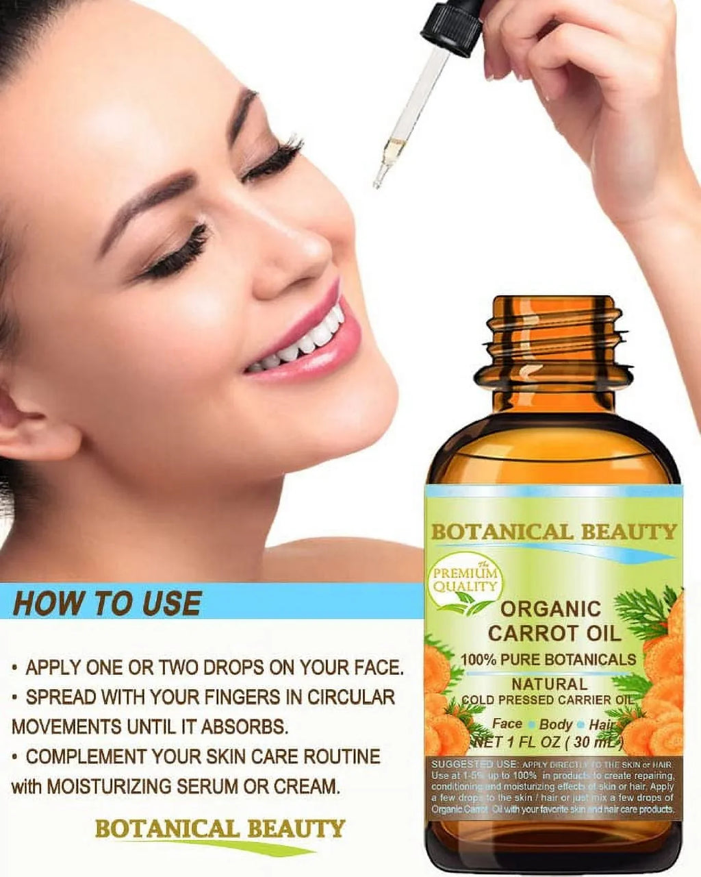 Natural/Pure Organic Botanicals/Cold Pressed For Nail Care 100% Ml. Face, Beauty Carrot Carrier Hair Oz. Fl. Body, Oil Oil 1 -30 Botanical And