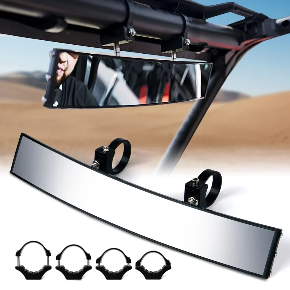Wide-angle Rear for Polaris Xprite UTV 1000 RZR mirror 900 800 Adjustable Center Mirror XP 17.5" View Aluminum