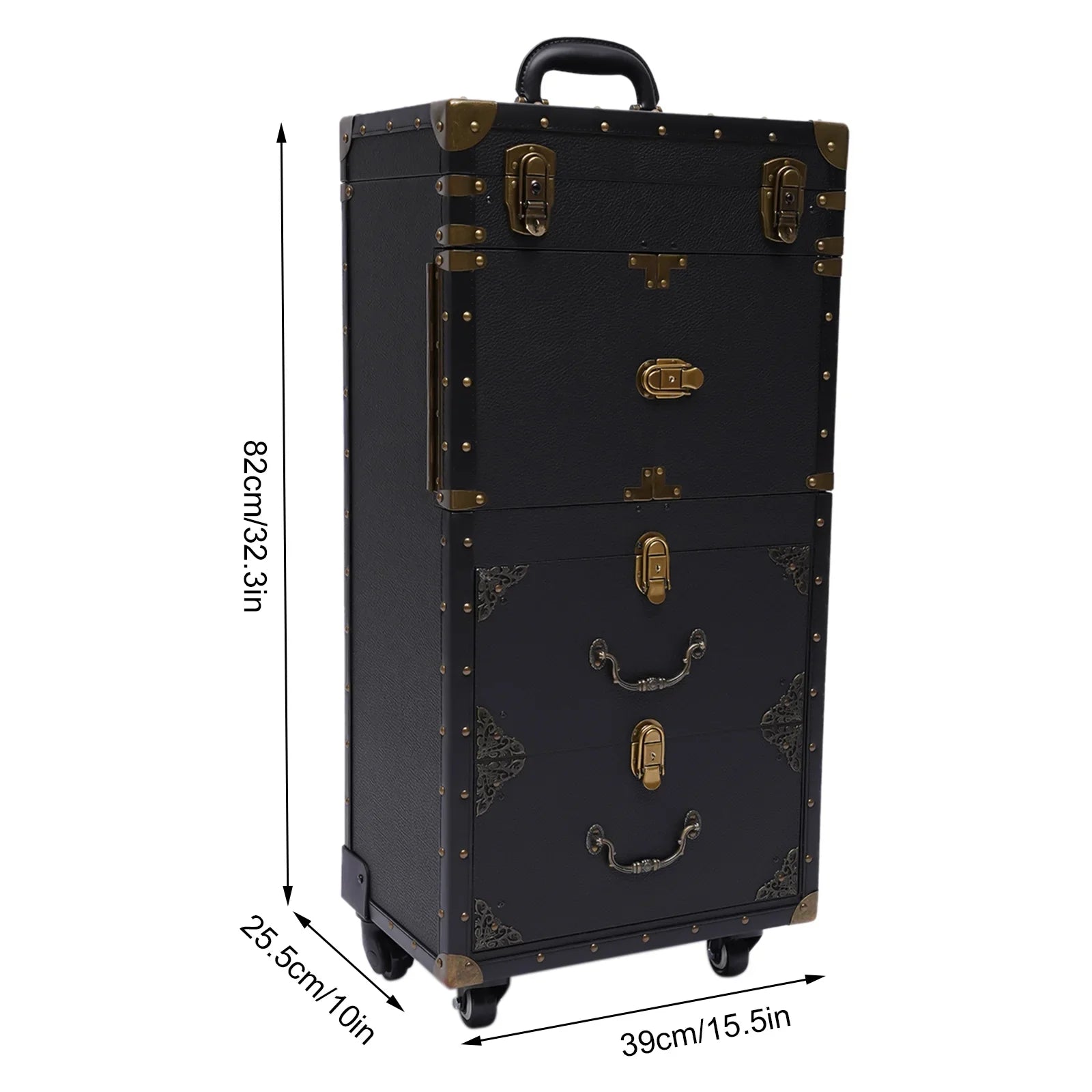 with Miumaeov Organizer Train Box Case, Tool Rolling Makeup Holder Dryer Lockable Stylist Travel Trolley Luggage, Beauty Cosmetic Salon Hair Hairdressing