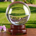 Clear Wood Ball, Gift Crystal for Marbles bimiti Magic Stand Witch Ball Glass with 5.9" Glass Large 150mm Sphere