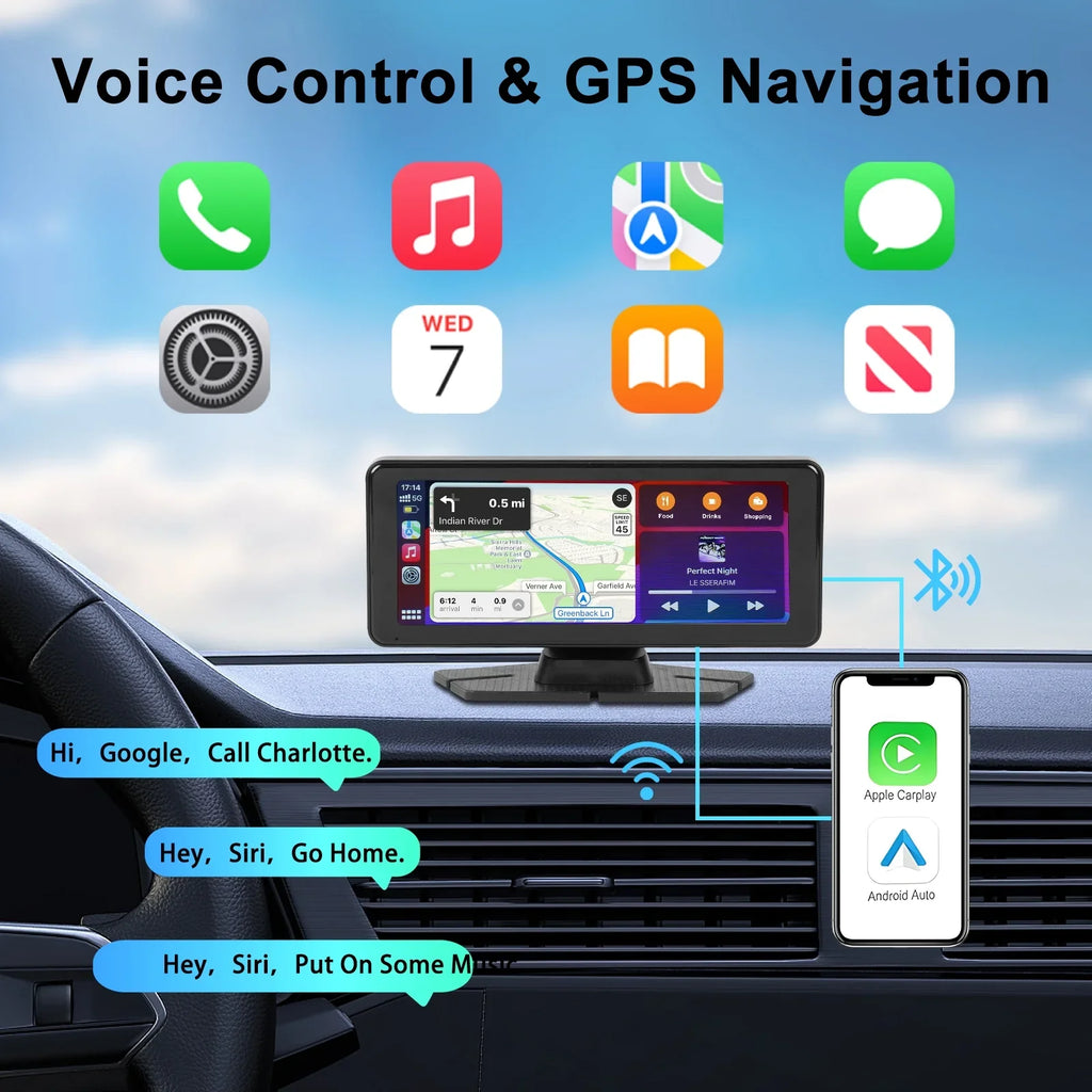Stereo, Bluetooth Auto & with Touchscreen (6.9inches) Cam, Car Receivers Backup Portable with Carplay Audio Android Navigation, Apple GPS 1080p Car 4K NEXPOW Camera, Carplay Dash