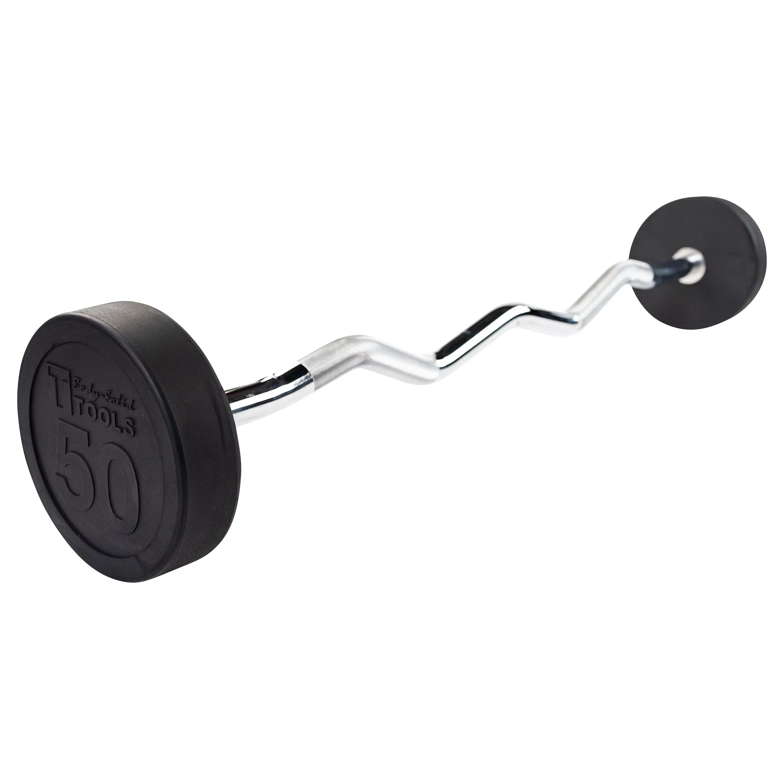 Coated Curl Barbell, Rubber - SBZ50 Body 50lb Tools Fixed Solid
