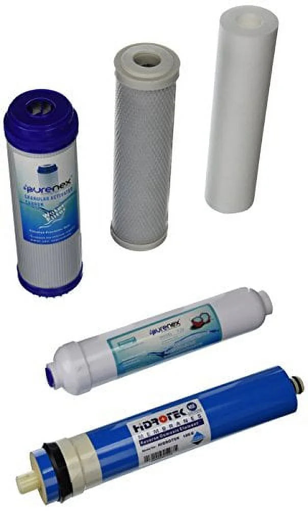 Osmosis Replacement Purenex GPD Membrane with 100 Filter Set 1C-1GAC-1S-1I-1M100 Reverse RO