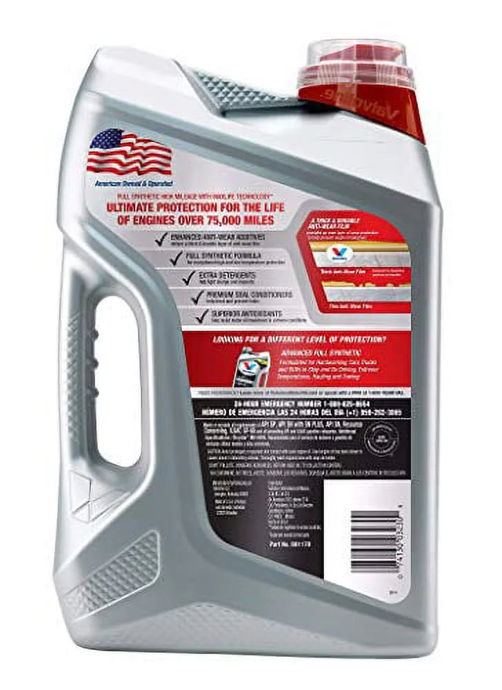 Mileage Jug, Pour Bottle, Valvoline 10W-30 - Motor EZ sold Quart Synthetic High 5 each by Oil, Full