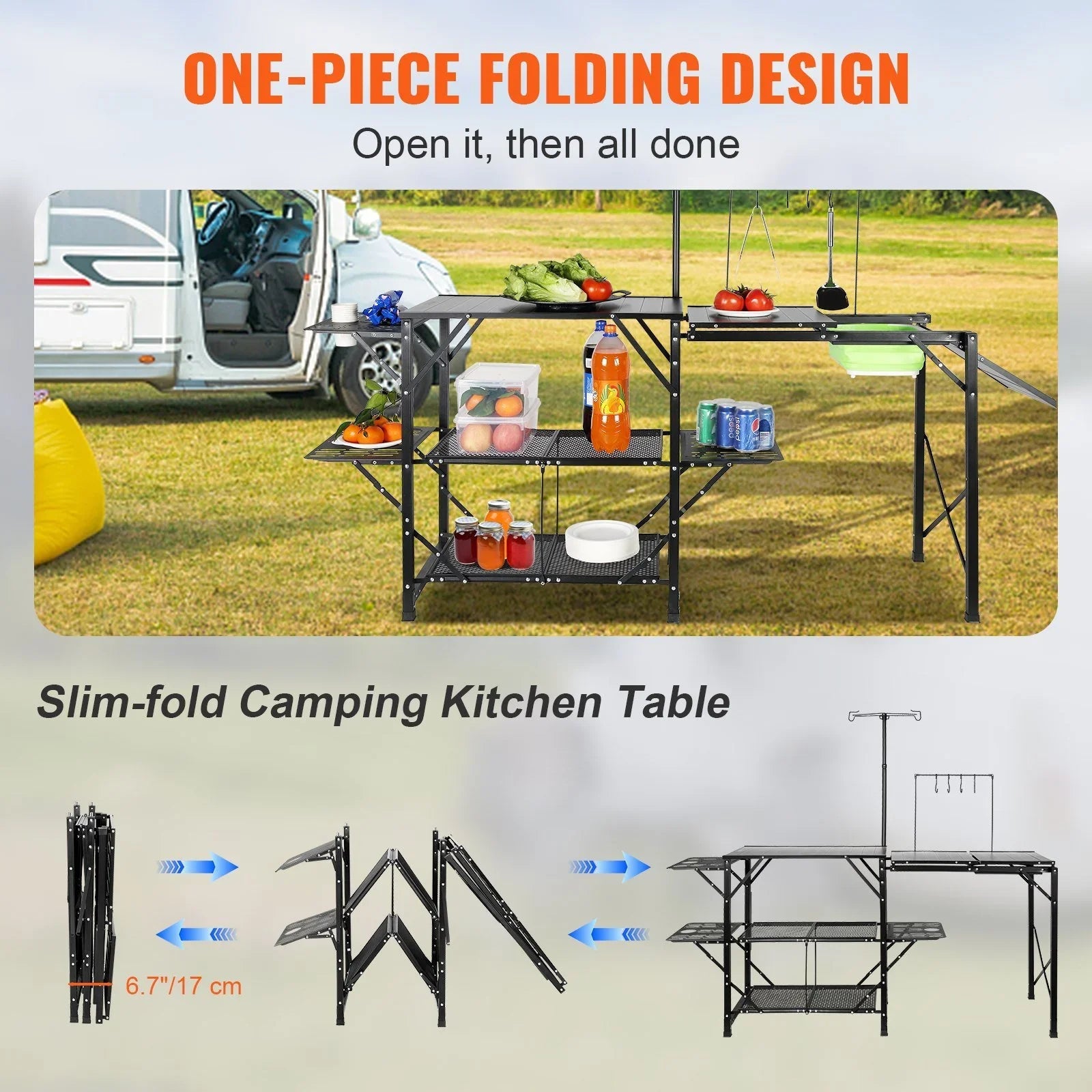 with Enhance Kitchen and Camping - durability! outdoor - experiences Table Portable with convenience Sink 13.7