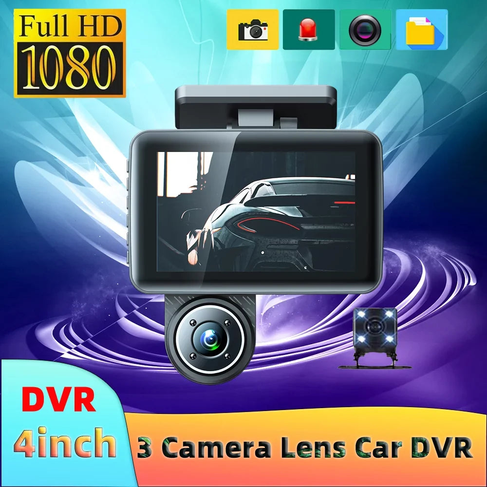 Clear Driving Auto Car 4in Mirror Apexeon Recorder Car Safety Cam, Recording Rearview Video Camcorder, Dash