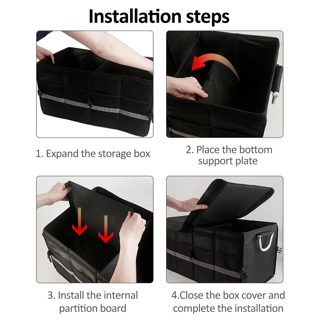 Organizer, Automotive Cargo Trunk Reflective Strip, Folding Organizer, Cloth Box, Capacity Apexeon Oxford Storage Car 28L