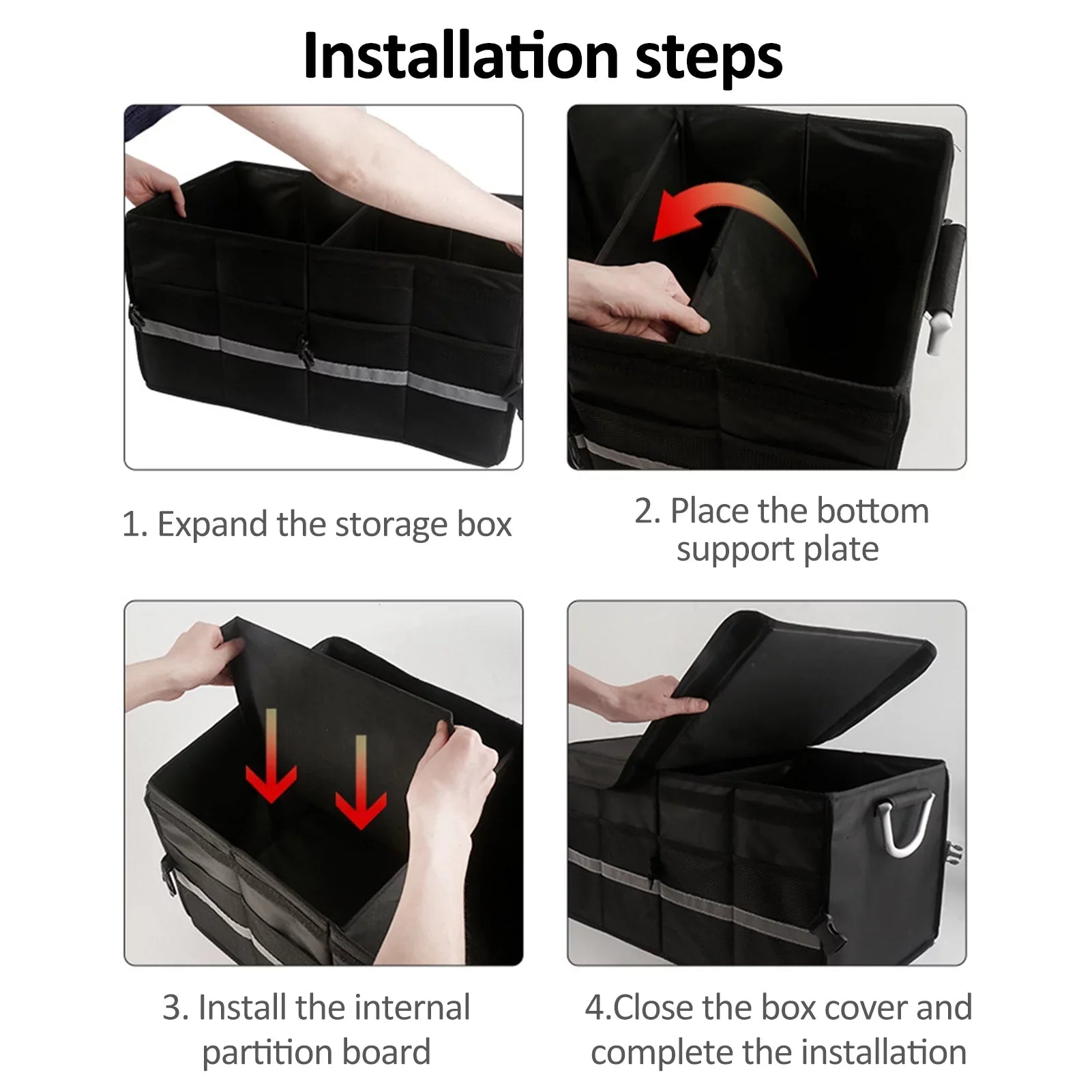Organizer, Automotive Cargo Trunk Reflective Strip, Folding Organizer, Cloth Box, Capacity Apexeon Oxford Storage Car 28L