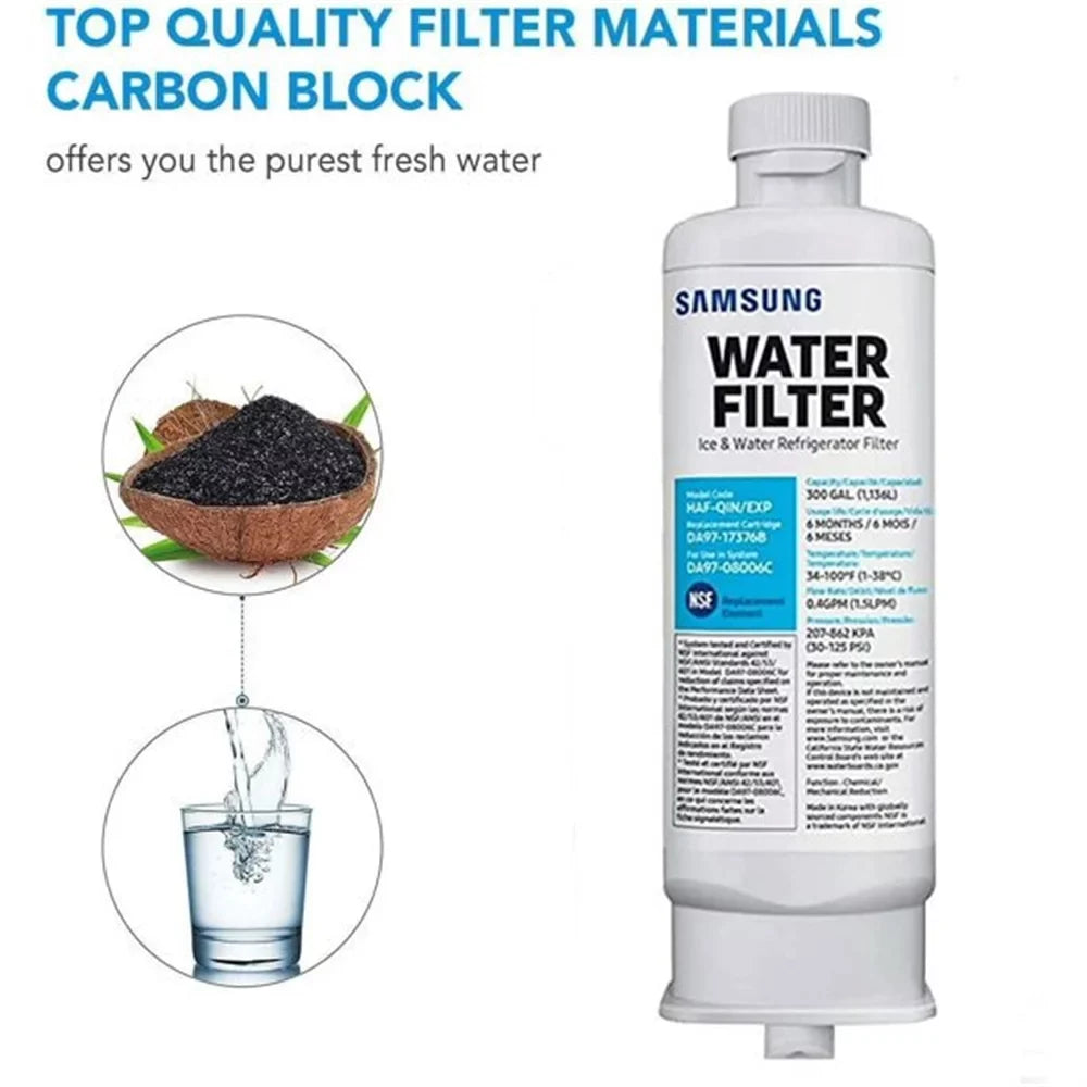 HAF-QIN, Pack DA97-17376B Refrigerator DA97-08006C Replacement Water 3 BRF365200AP/AA, Filter HAF-QIN/EXP,