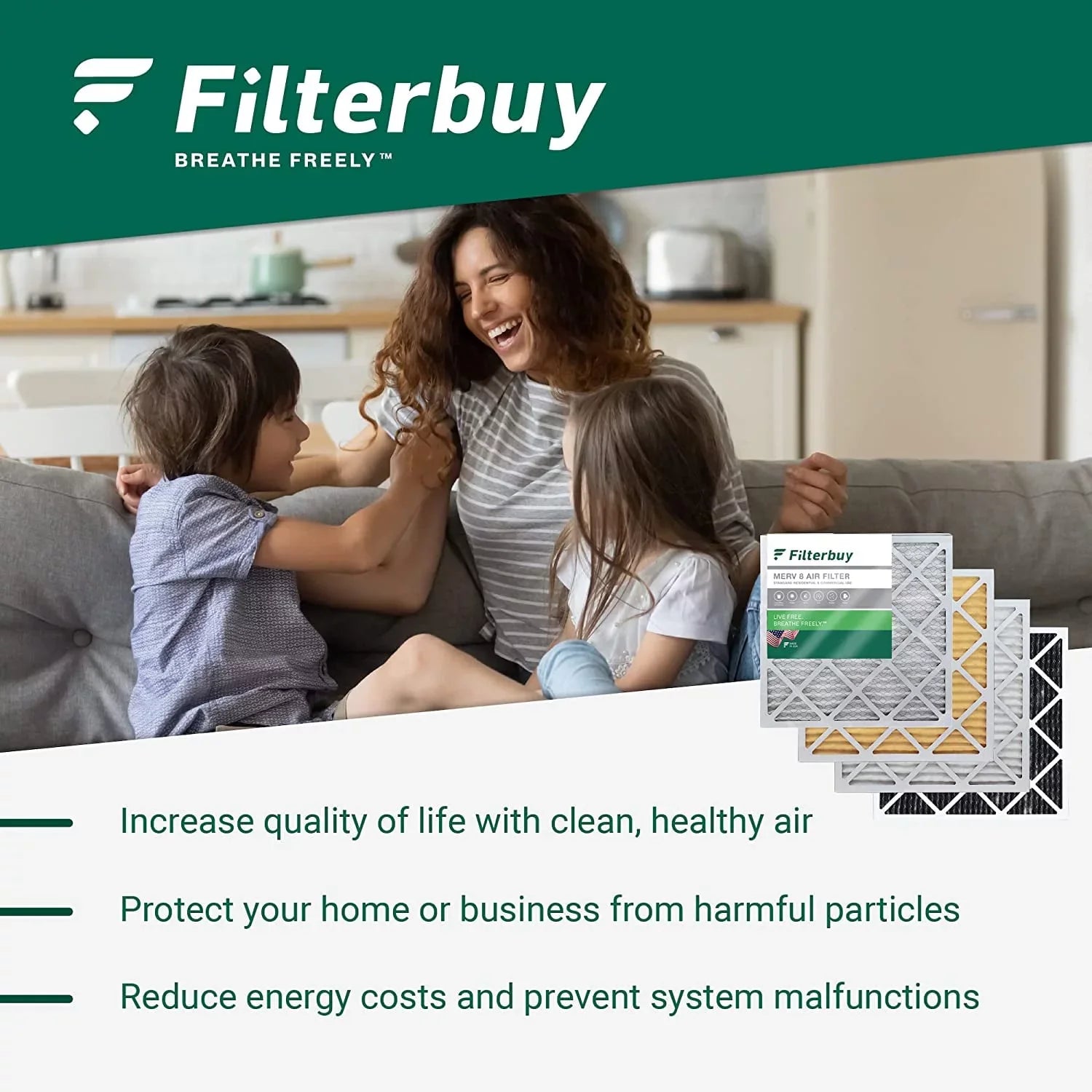 Filterbuy HVAC (2-Pack) Filters Pleated x6664 Furnace for AC Air Lennox 17x26x4 MERV 8