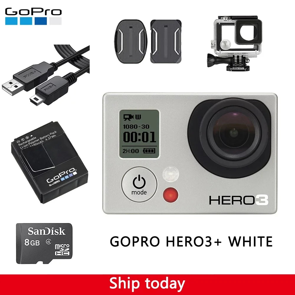 HERO3 Edition Camera GoPro Wi-Fi (Refurbished) White Camcorder Action Restored Sport