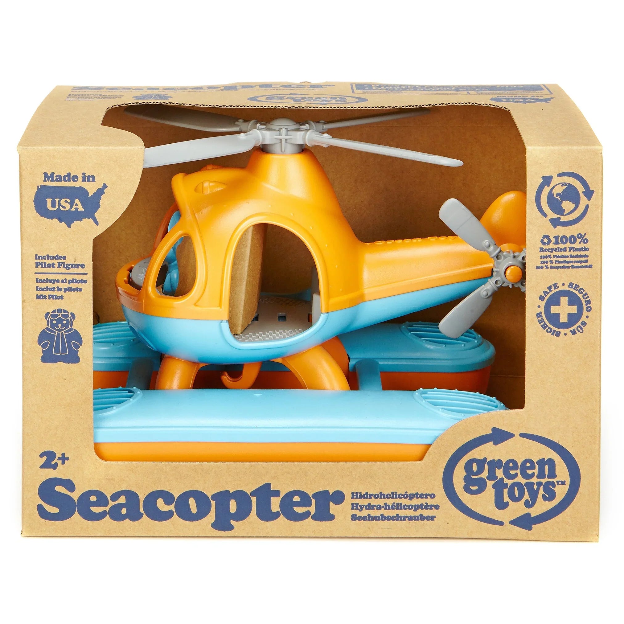 Orange/Blue, Seacopter Green Ages Unisex Vehicles, Toys for Child Play 2+