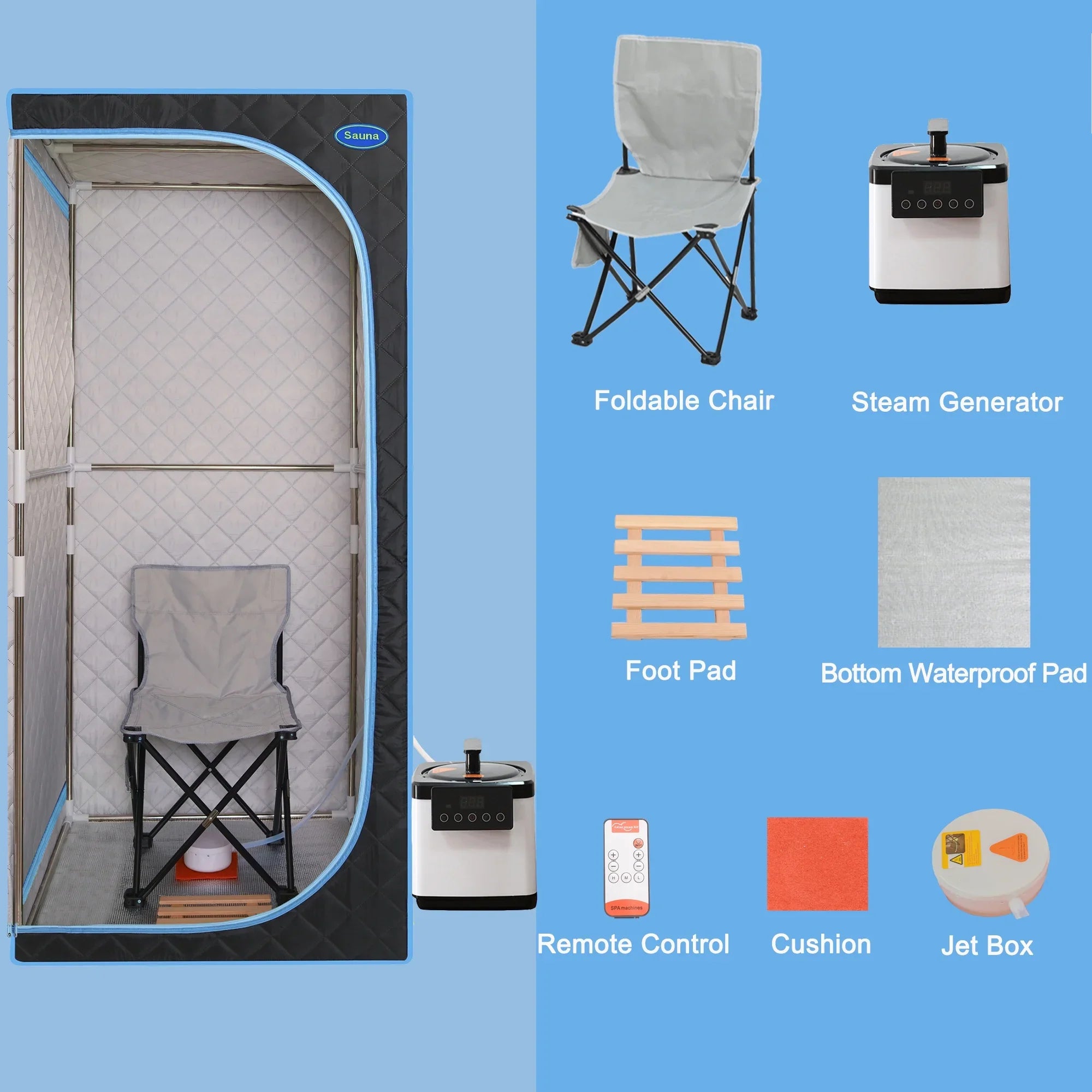 Spa black Box With Full Sauna Sauna Cheelom Home Steam Tent Sauna，Portable Body
