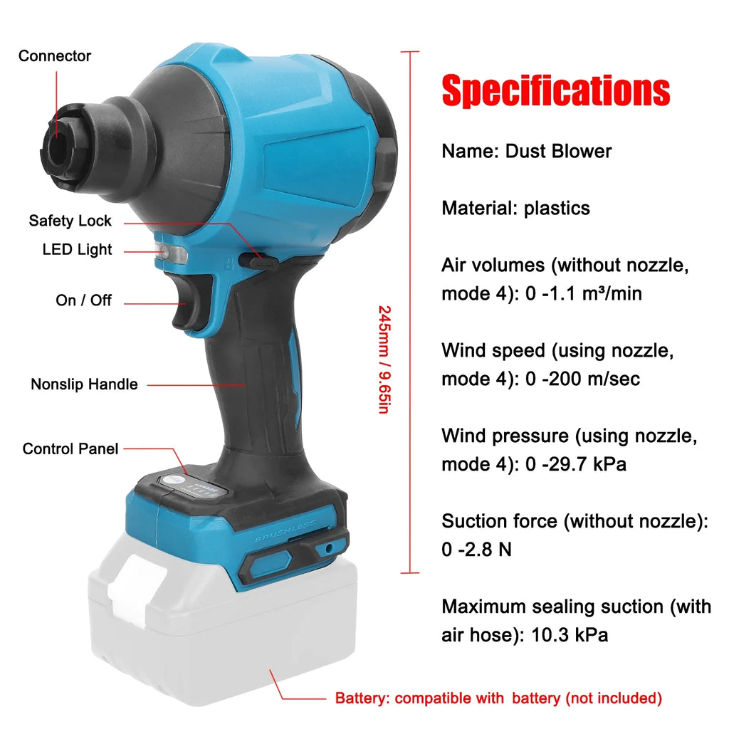 Inflator Dust Machine moobody Narrow-space Effective Rechargeable Cordless for Air Cleaning. - Dust and Blowing Electric