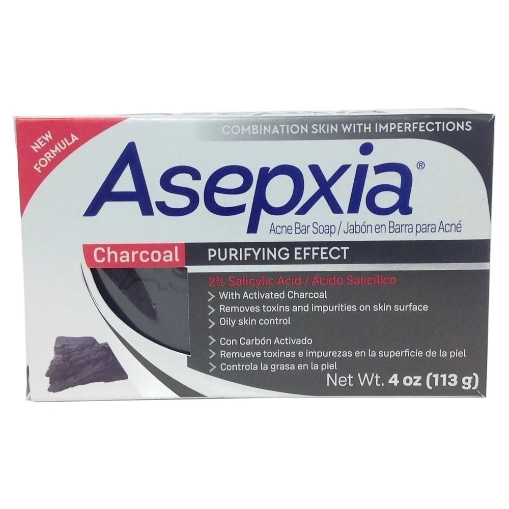 Removes 3 Oily Pack Helps with Acne Acid. and Impurities of Skin Salycilic 4 and oz. Charcoal for Bar Cleansing Blackheads. Asepxia Toxins. Soap