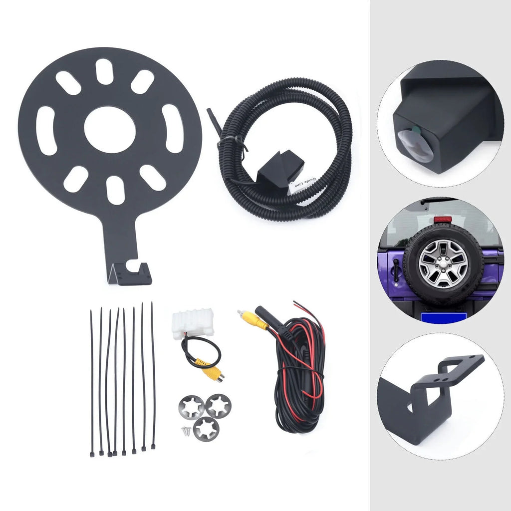 JK Kit View Jeep 2007-2018 Backup Spare Camera w/ Wrangler for Bracket Rear Tire