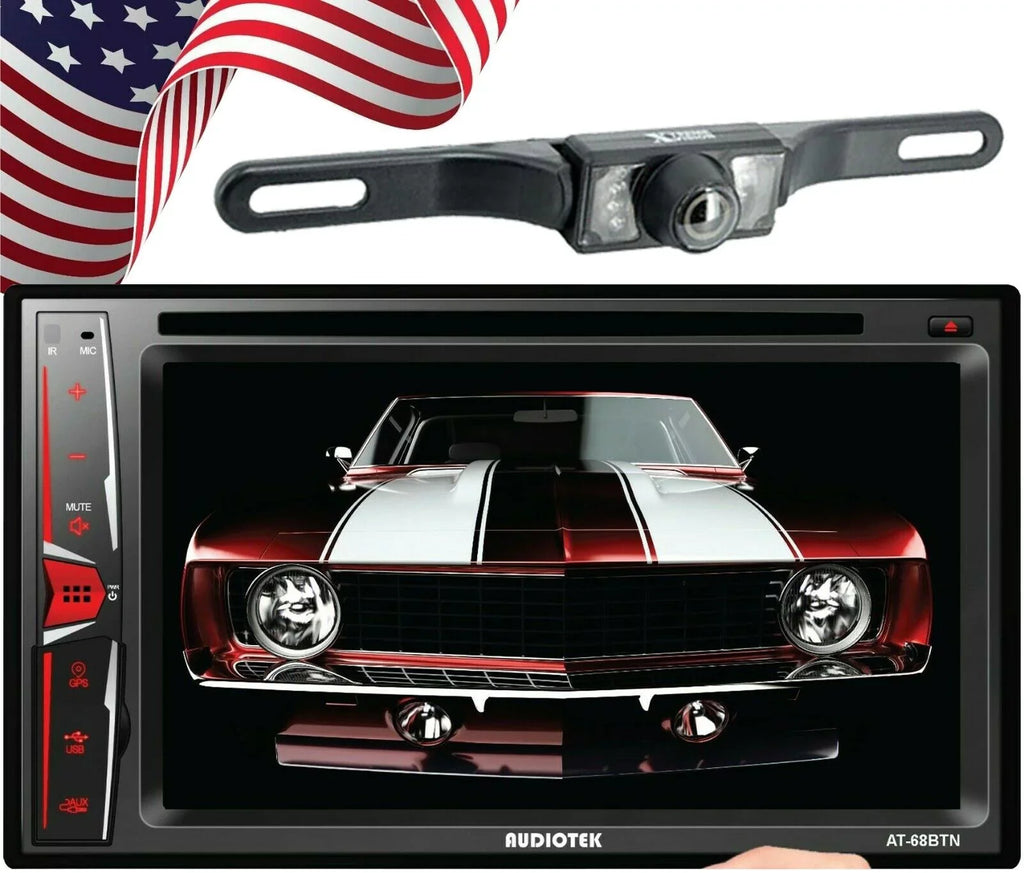 AT-68BTN Rearview Bundle Touch Camera Link+ Audiotek XV95BK 6.2" Radio Screen Mirror