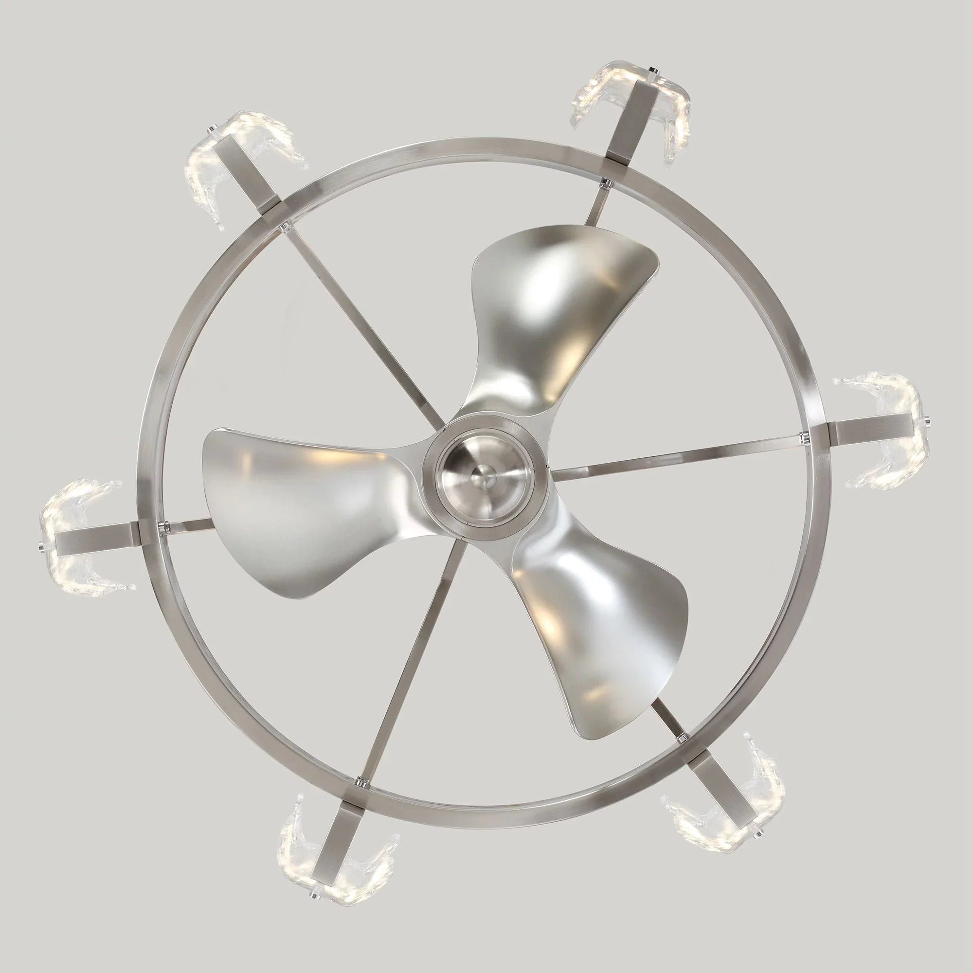 Brushed Parrot with Indoor Modern Fan Lights Nickel inch, Uncle Ceiling 34