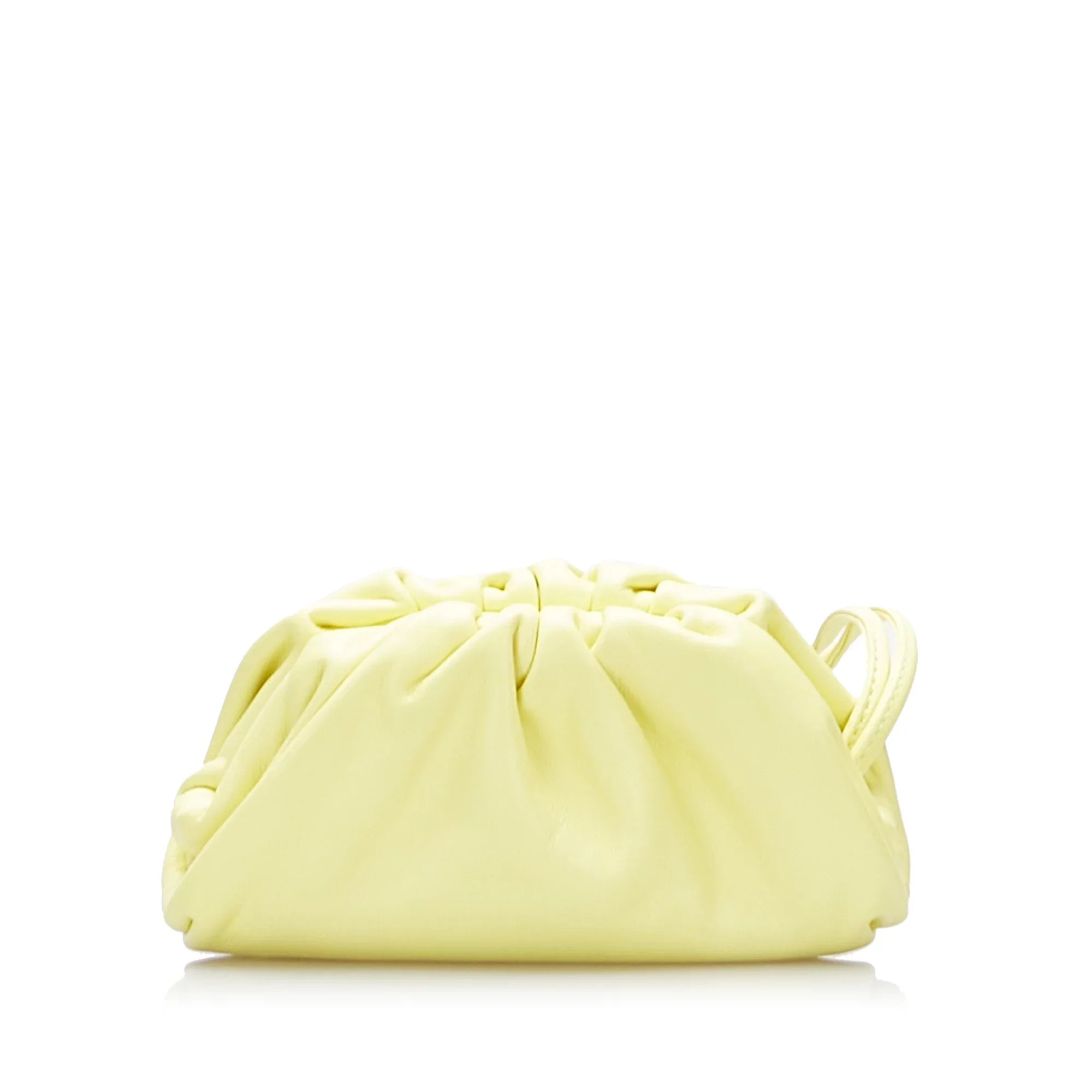 Pre-Owned The Pouch Bottega (Good) Yellow Bag Leather Crossbody Calf Authenticated Unisex Veneta