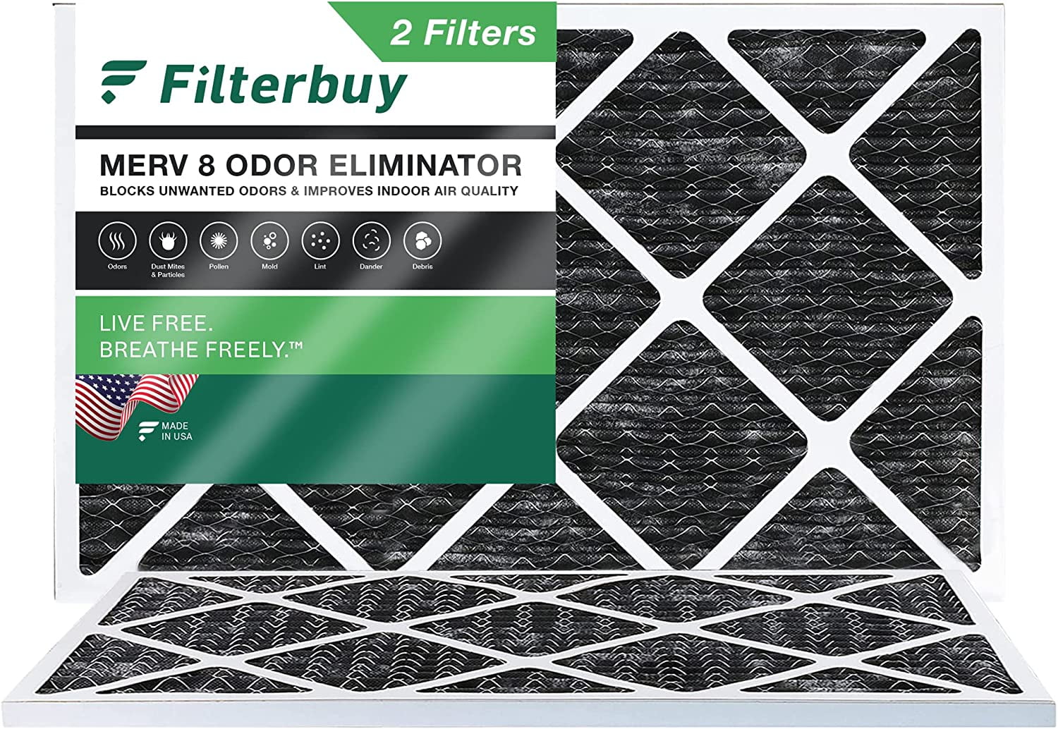 MERV Carbon Activated Air 14x24x1 with Pleated HVAC Eliminator AC Filters Odor Filterbuy Furnace (2-Pack) 8