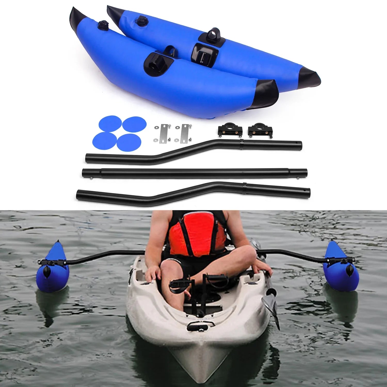 Kayak Stabilizer Float Float Kayak Fishing for GoolRC Arms for Standing Float, and Rod, Stability Kit, Inflatable Outrigger PVC Fishing Sidekick Ultimate System Expeditions Perfect Support,