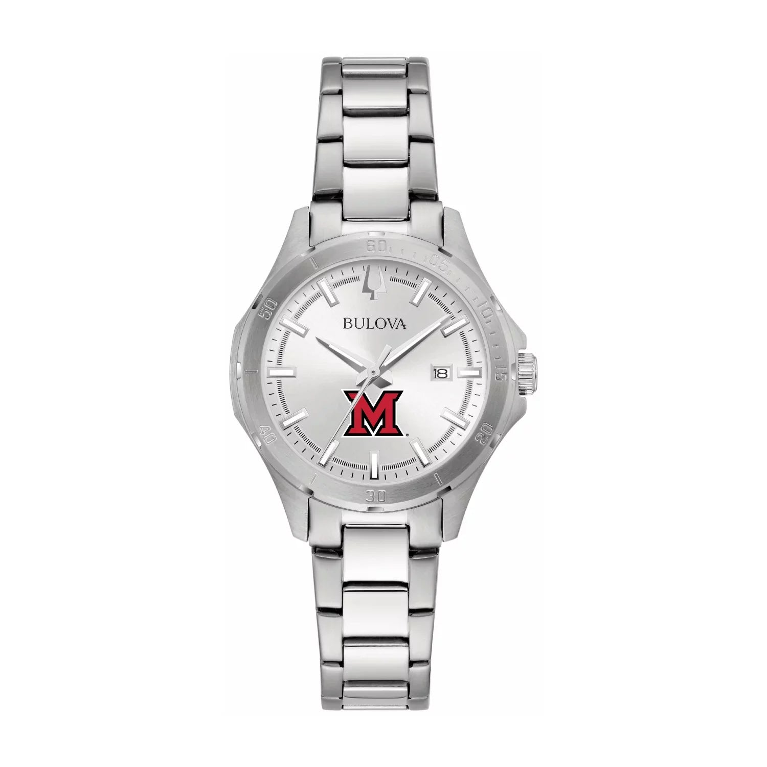 Bulova Miami Classic Stainless RedHawks Watch Women's Sport Silver University Steel