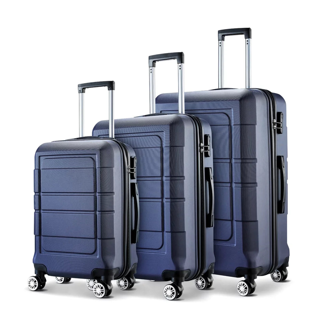 Lock TSA Wheels Sets PC+ABS Expandable Luggage Double Suitcase Durable GOWELL Blue