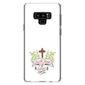 & Faith, Bumper, 9 for Screen Tempered Glass Shockproof TPU Clear & Leaves Galaxy - Cross Note Protector Love DistinctInk Back, Samsung Hope Case - Hybrid Acrylic -