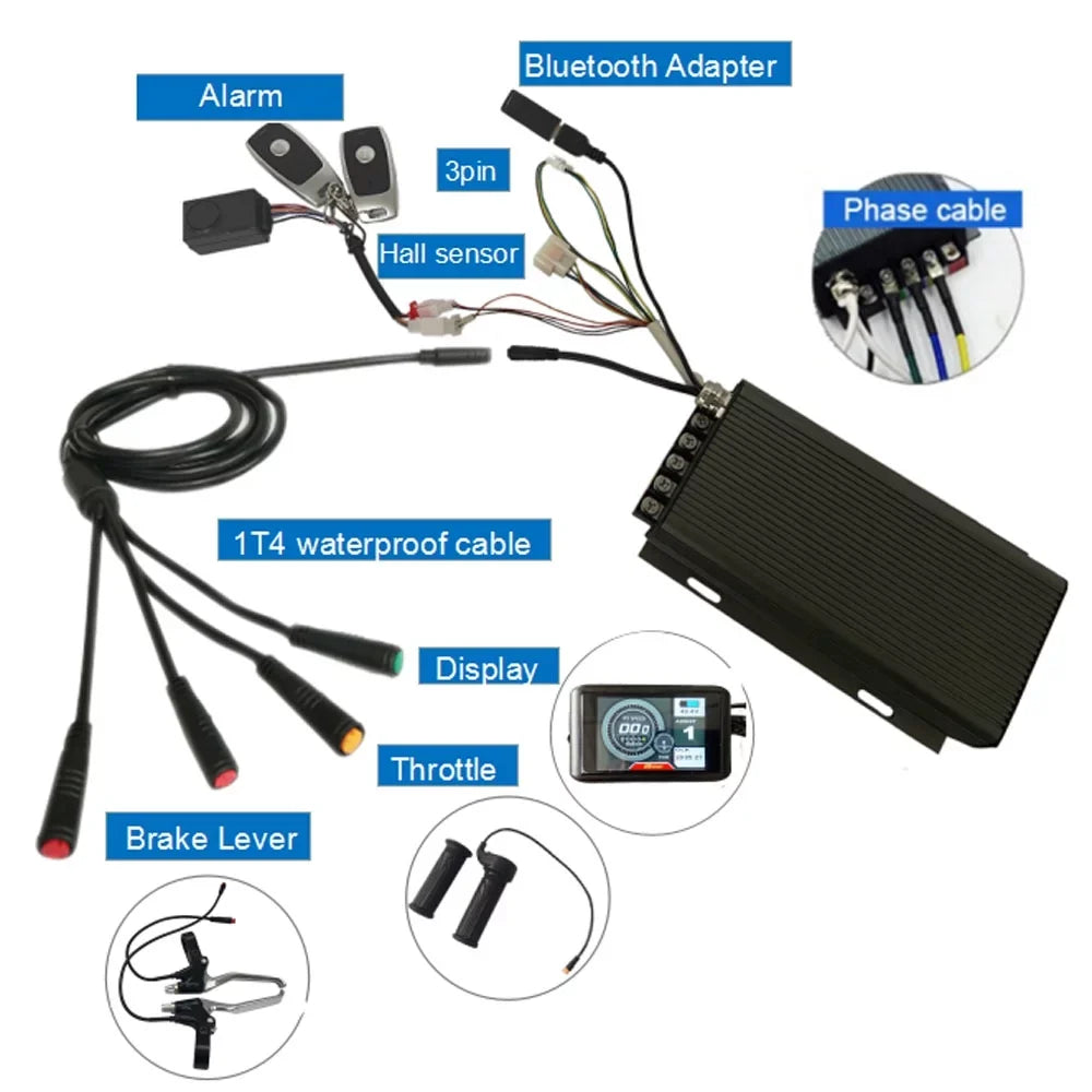 90/90 Sabvoton 100A Conversion 5000W V3 Power All Drive 150mm Kit Hub Tire Waterproof Dropout QS Controller and Big 72V with Ebike 3.5T 21inch