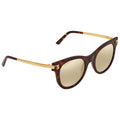 Gold CT0024S-002 Havana Cartier Mirror Brown Sunglasses Bronze Lens Cat-Eye
