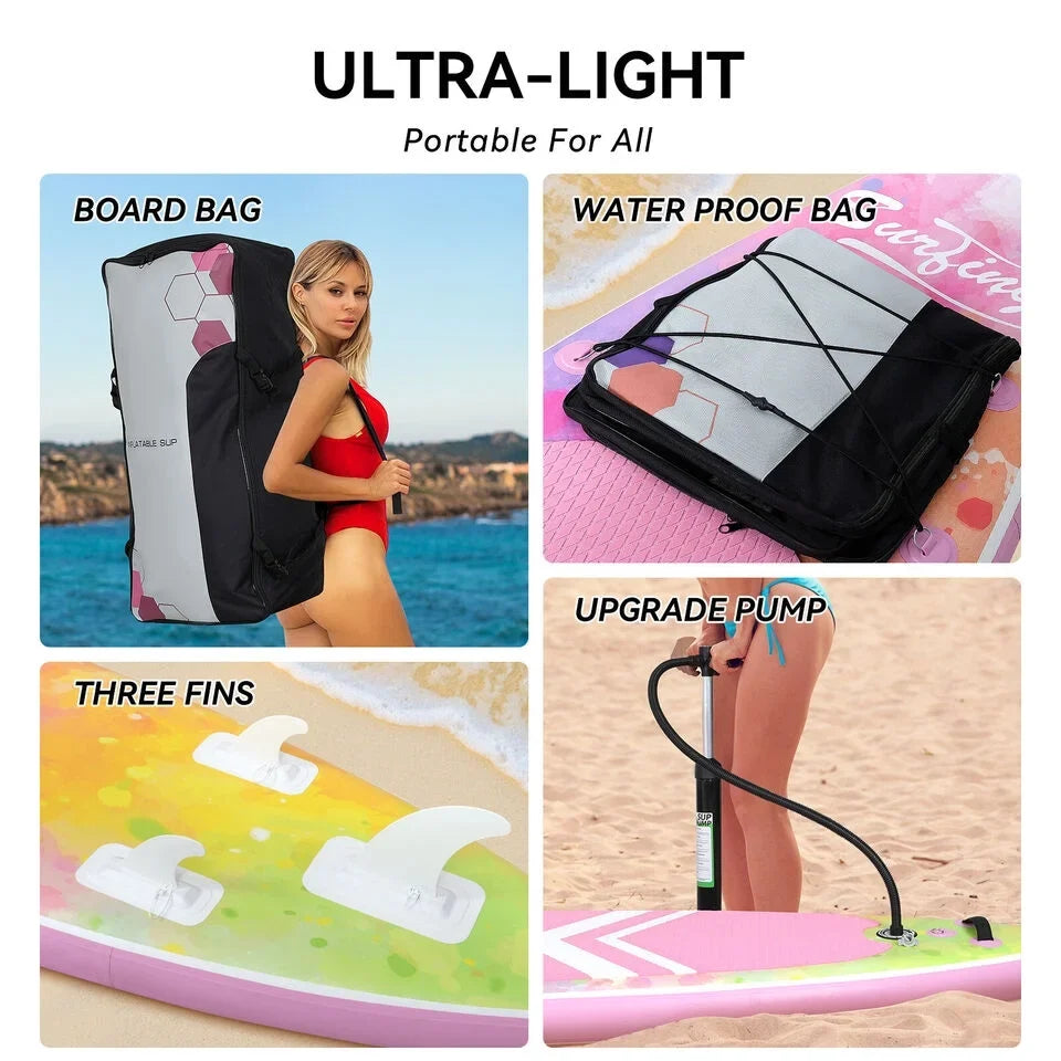 Kayak Paddle Up Kit FULLWATT Inflatable Seat Surfboard 11FT Stand Complete with SUP Board
