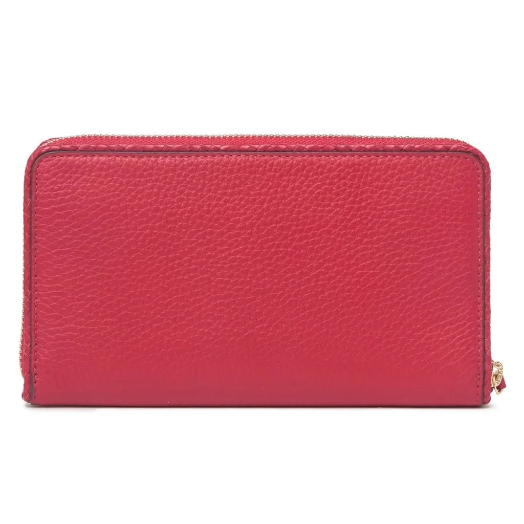 Wallet Zip Around Tory Continental Taylor Burch (Kir Royale) Leather Pebbled